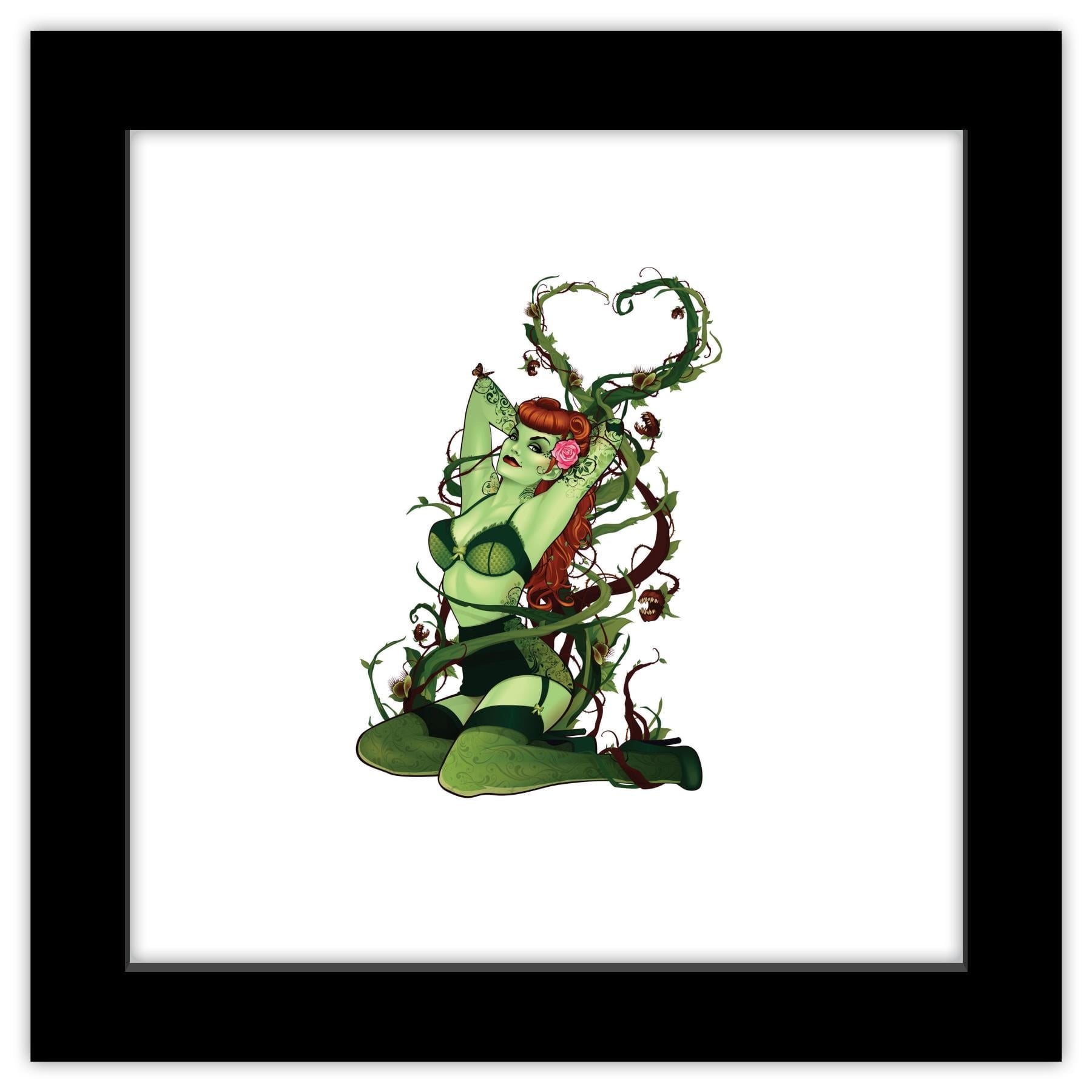 Black Framed DC Comics Poison Ivy Pinup Figure Wall Art, 12" x 12"