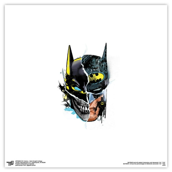 Gallery Pops DC Comics - Dark Knight Collage Wall Art, Unframed Version, 12" x 12"