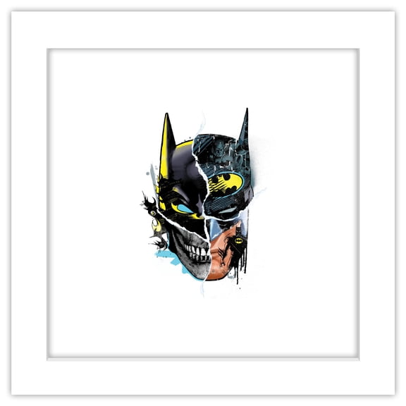 Gallery Pops DC Comics - Dark Knight Collage Wall Art, White Framed Version, 12" x 12"