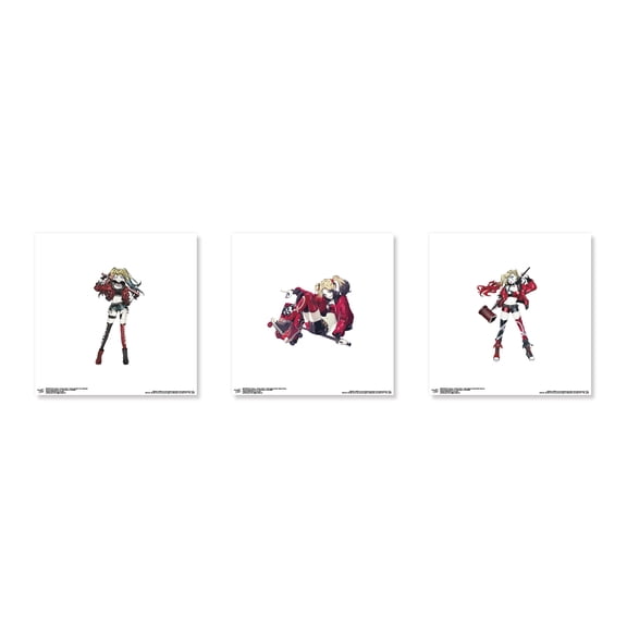Gallery Pops DC Comics Harley Quinn - Harley-Girl Wall Art Bundle (3-Pack), Unframed Version, 12" x 12"