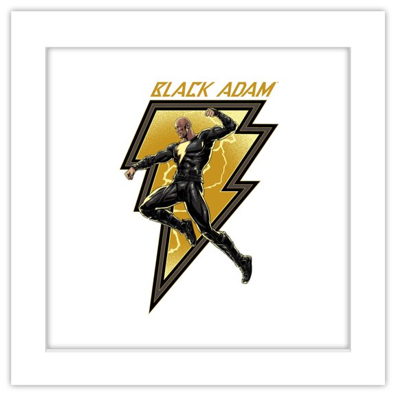 Gallery Pops DC Comics Movie Black Adam - Black Adam Lightning Pose Wall Art, White Framed Version, 12" x 12"