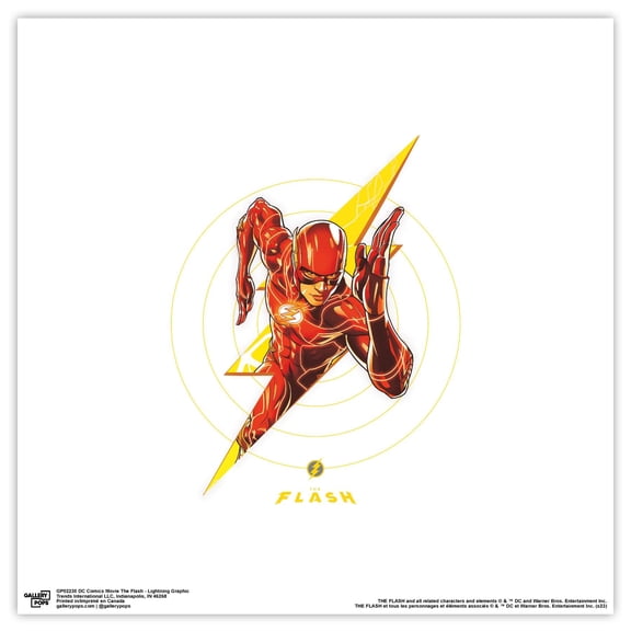 Gallery Pops DC Comics Movie The Flash - Lightning Graphic Wall Art, Unframed Version, 12" x 12"