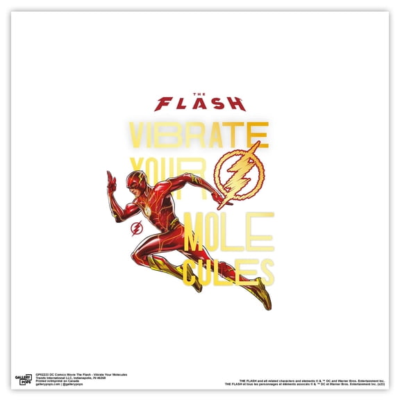 Gallery Pops DC Comics Movie The Flash - Vibrate Your Molecules Wall Art, Unframed Version, 12" x 12"