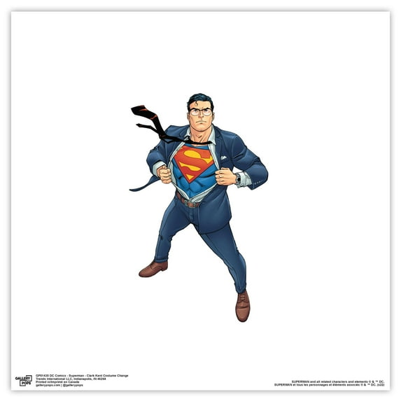Gallery Pops DC Comics Superman - Clark Kent Costume Change Wall Art, Unframed Version, 12" x 12"