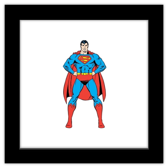 Gallery Pops DC Comics Superman - Classic Pose Wall Art, Black Framed Version, 12" x 12"