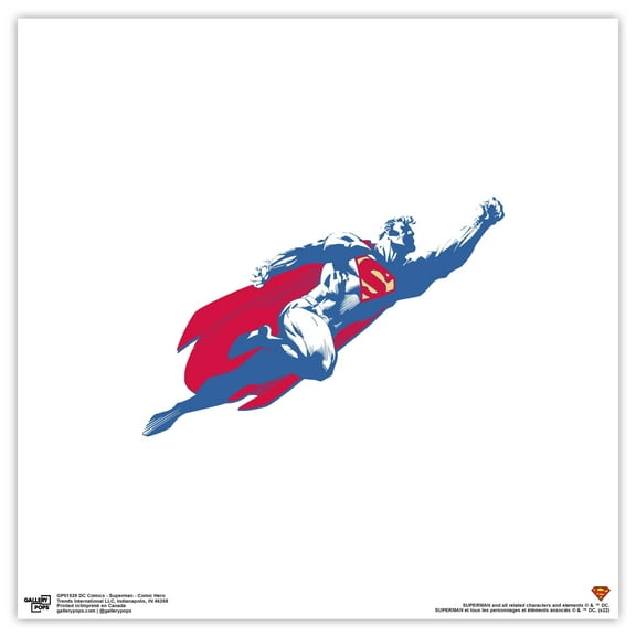 Gallery Pops DC Comics Superman - Comic Hero Wall Art, Unframed Version, 12" x 12"