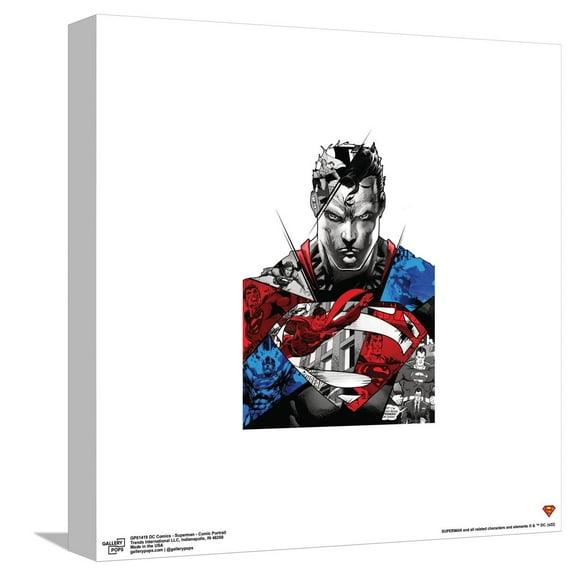 Gallery Pops DC Comics Superman - Comic Portrait Canvas Wall Art, Unframed Version, 12" x 12"