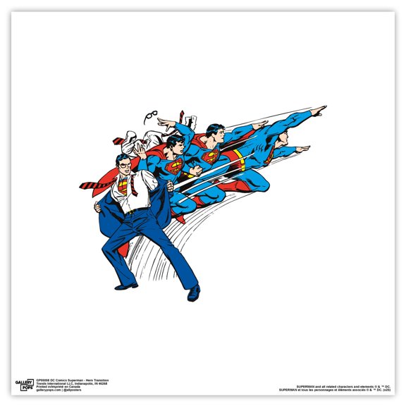 Gallery Pops DC Comics Superman - Hero Transition Wall Art, Unframed Version, 12" x 12"