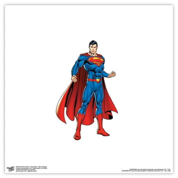 Gallery Pops DC Comics Superman - Man of Steel Wall Art, Unframed Version, 12" x 12"