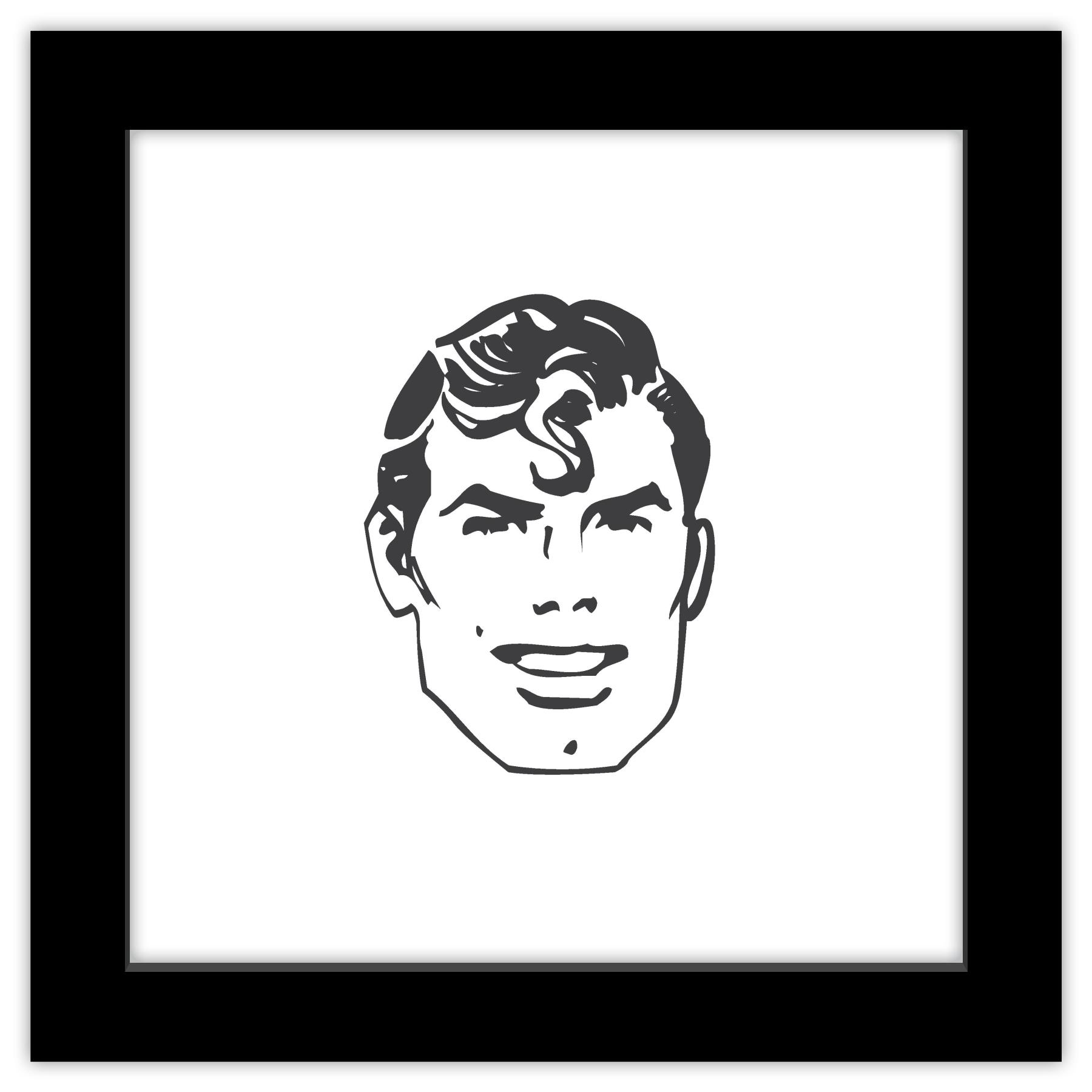 Gallery Pops DC Comics Superman - Superman Portrait Wall Art, White Framed  Version, 12\, image size:1800x1800