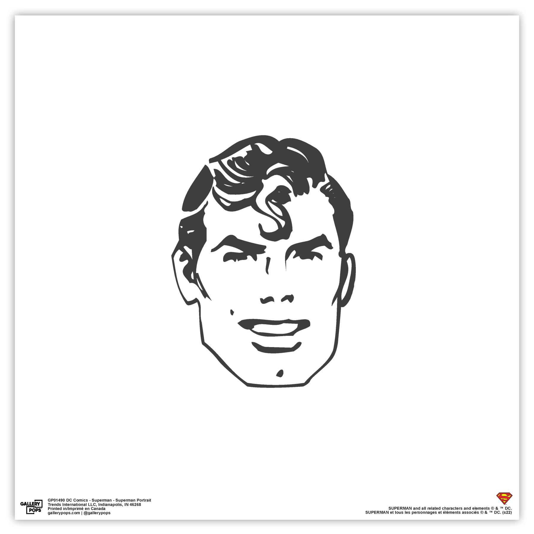 Gallery Pops DC Comics Superman - Superman Portrait Wall Art, White Framed  Version, 12\, image size:1800x1800