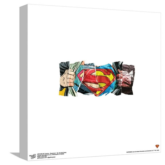 Gallery Pops DC Comics Superman - Up, Up And Away Canvas Wall Art, Unframed Version, 12" x 12"
