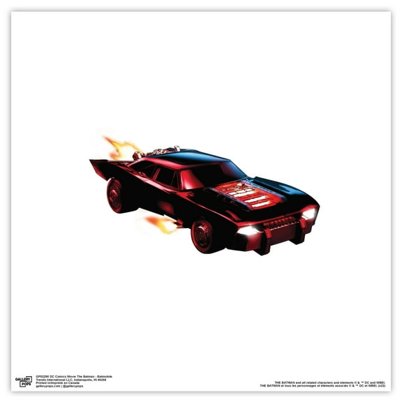 Gallery Pops DC Comics The Batman - Batmobile Wall Art, Unframed Version, 12" x 12"