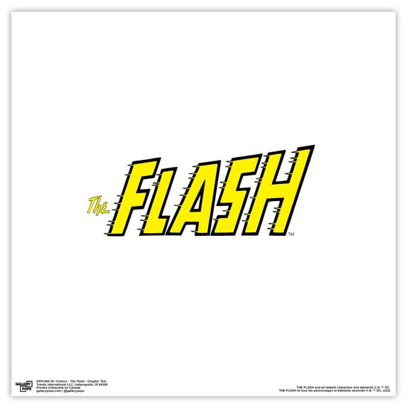 Gallery Pops DC Comics The Flash - The Flash Graphic Text Wall Art, Unframed Version, 12" x 12"