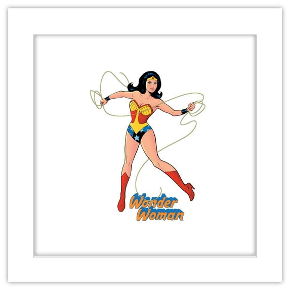 Gallery Pops DC Comics Wonder Woman - Classic Wonder Woman Graphic Wall Art, White Framed Version, 12" x 12"