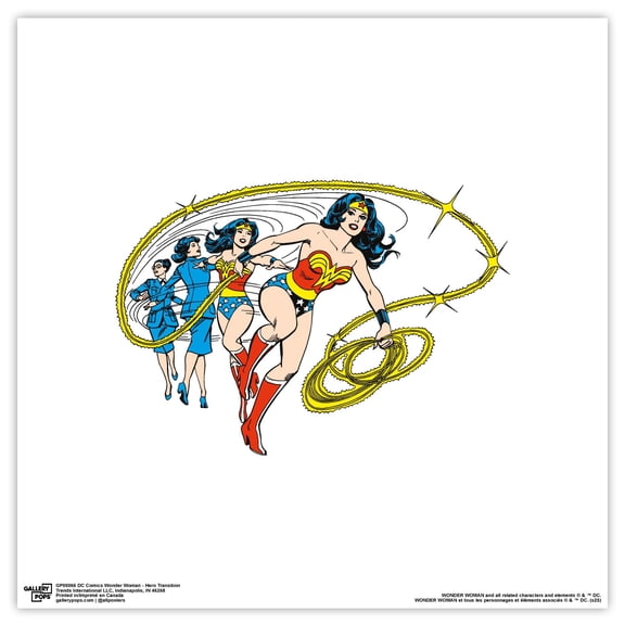Gallery Pops DC Comics Wonder Woman - Hero Transtion Wall Art, Unframed Version, 12" x 12"