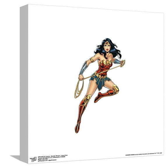 Gallery Pops DC Comics Wonder Woman - Lasso Pose Canvas Wall Art, Unframed Version, 12" x 12"