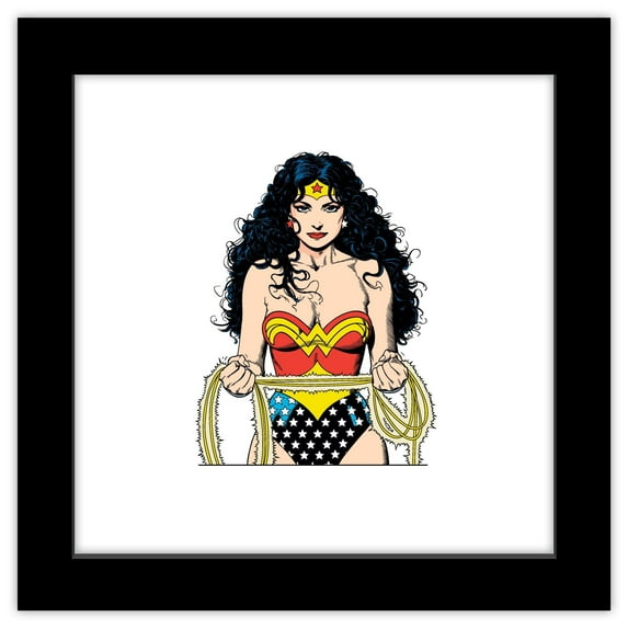 Gallery Pops DC Comics Wonder Woman - Lasso of Truth Wall Art, Black Framed Version, 12" x 12"