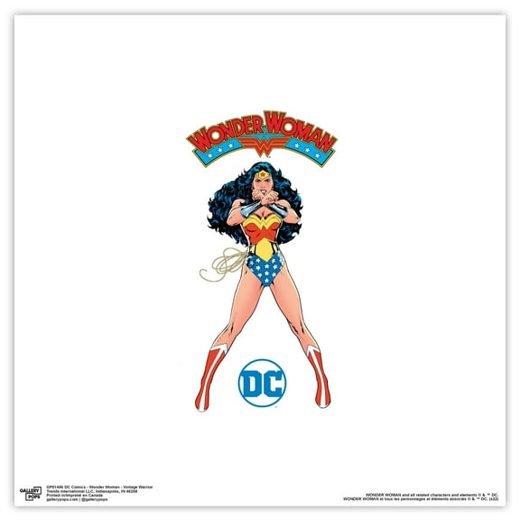 Gallery Pops DC Comics Wonder Woman - Vintage Warrior Wall Art, Unframed Version, 12" x 12"