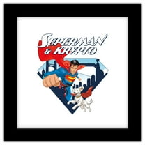 Gallery Pops DC Studios Superman (2025) - Superman & Krypto Wall Art, Black Framed Version, 12" x 12"