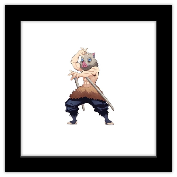 Gallery Pops Demon Slayer - Inosuke Hashibira Wall Art, Black Framed Version, 12" x 12"