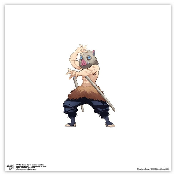 Gallery Pops Demon Slayer - Inosuke Hashibira Wall Art, Unframed Version, 12" x 12"