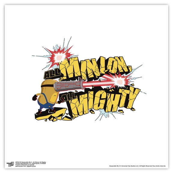 Gallery Pops Despicable Me 4 - All Minion All Mighty Wall Art, Unframed Version, 12" x 12"