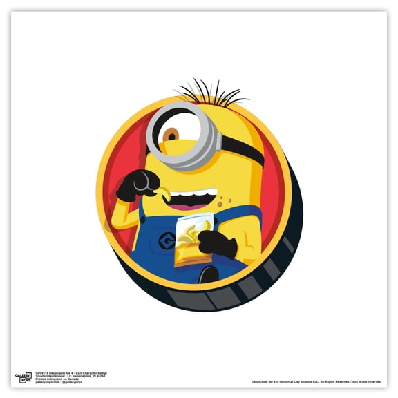 Gallery Pops Despicable Me 4 - Carl Character Badge Wall Art, Unframed Version, 12" x 12"