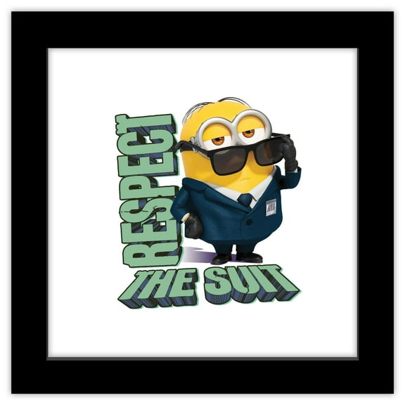 Gallery Pops Despicable Me 4 - Respect The Suit Wall Art, Black Framed Version, 12" x 12"