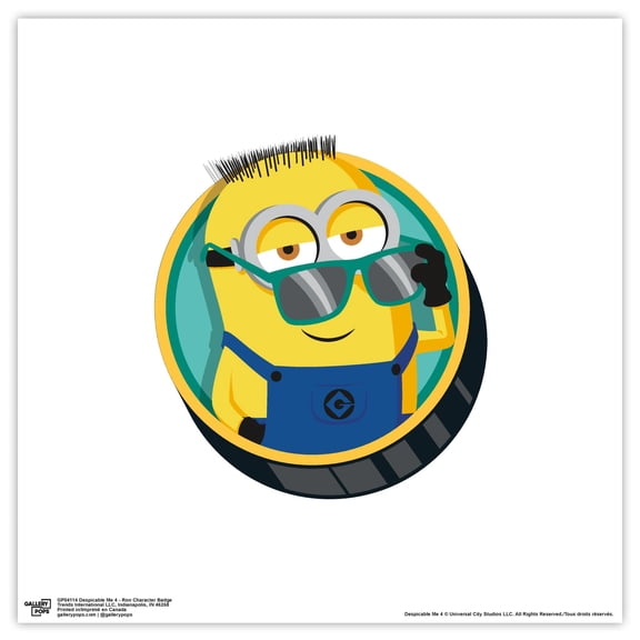 Gallery Pops Despicable Me 4 - Ron Character Badge Wall Art, Unframed Version, 12" x 12"