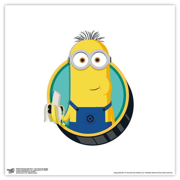 Gallery Pops Despicable Me 4 - Tim Character Badge Wall Art, Unframed Version, 12" x 12"
