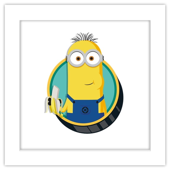 Gallery Pops Despicable Me 4 - Tim Character Badge Wall Art, White Framed Version, 12" x 12"