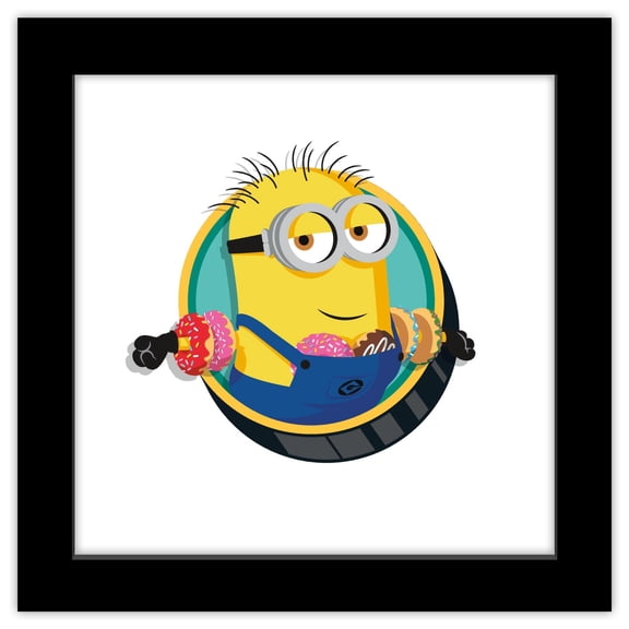 Gallery Pops Despicable Me 4 - Tom Character Badge Wall Art, Black Framed Version, 12" x 12"