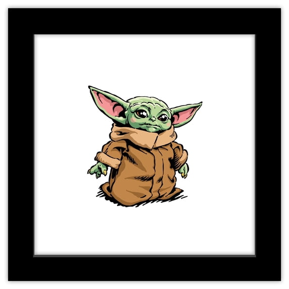 Gallery Pops Disney 100th Anniversary Star Wars - Butcher Billy Grogu Wall Art, Black Framed Version, 12" x 12"