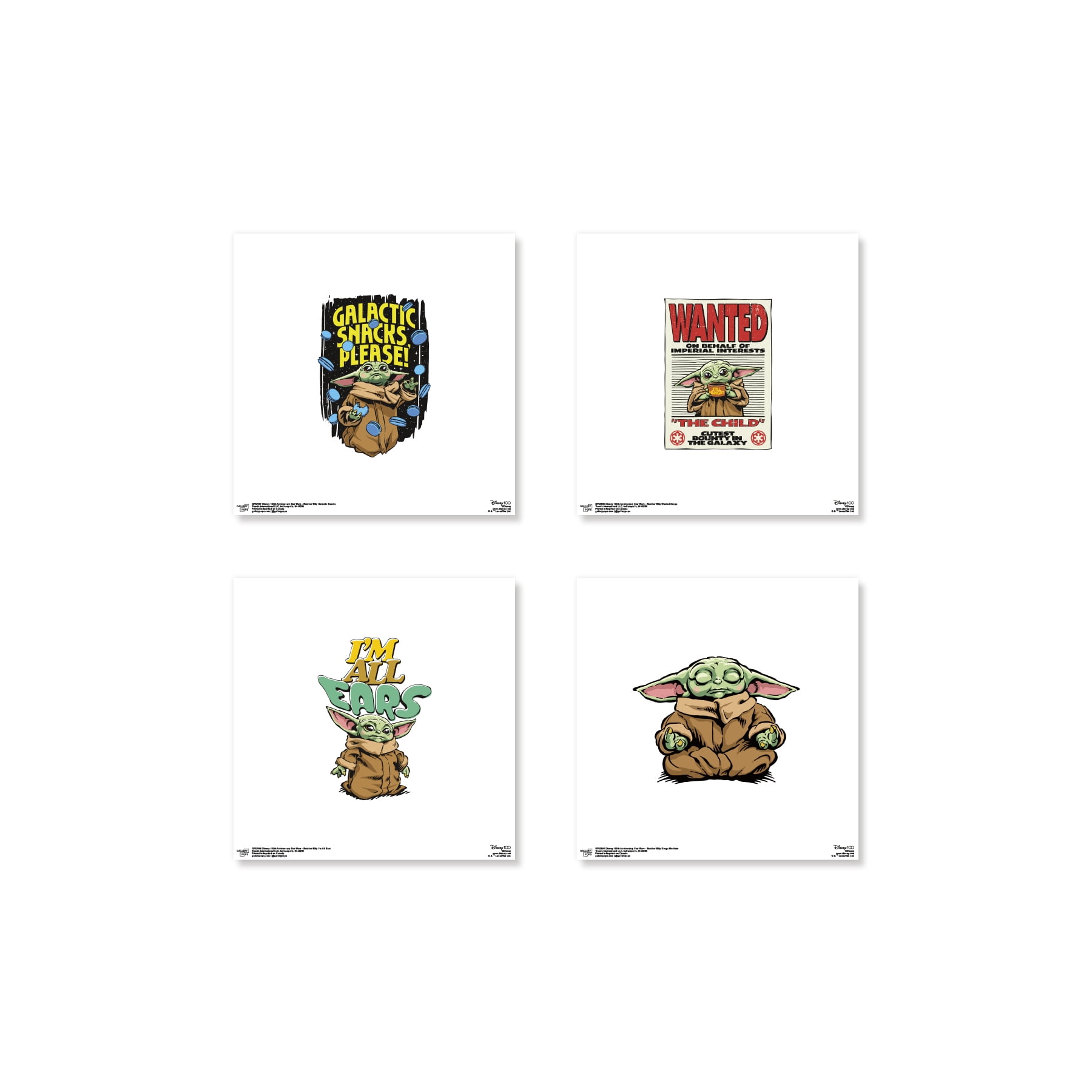 Gallery Pops Disney 100th Anniversary Star Wars - Grogu Wall Art Bundle ...