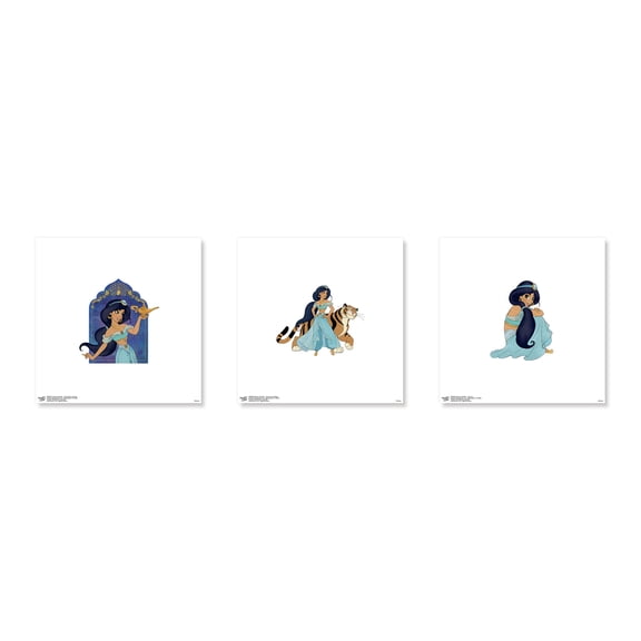 Gallery Pops Disney Aladdin - Princess Jasmine Wall Art Bundle (3-Pack), Unframed Version, 12" x 12"