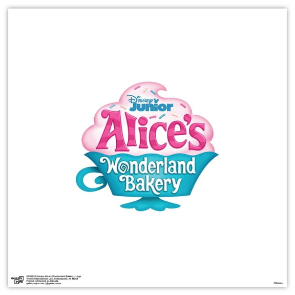 Gallery Pops Disney Alice's Wonderland Bakery - Logo Wall Art, Unframed Version, 12" x 12"