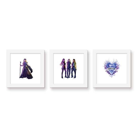 Gallery Pops Disney Descendants 3 - Born a VK Wall Art Bundle (3-Pack), White Framed Version, 12" x 12"