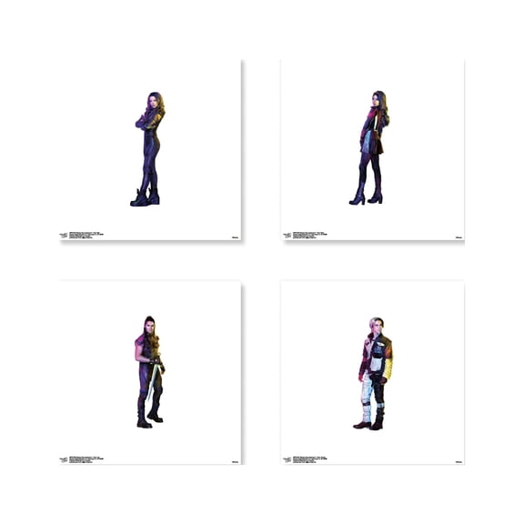 Gallery Pops Disney Descendants 3 - Characters VK Wall Art Bundle (4-Pack), Unframed Version, 12" x 12"