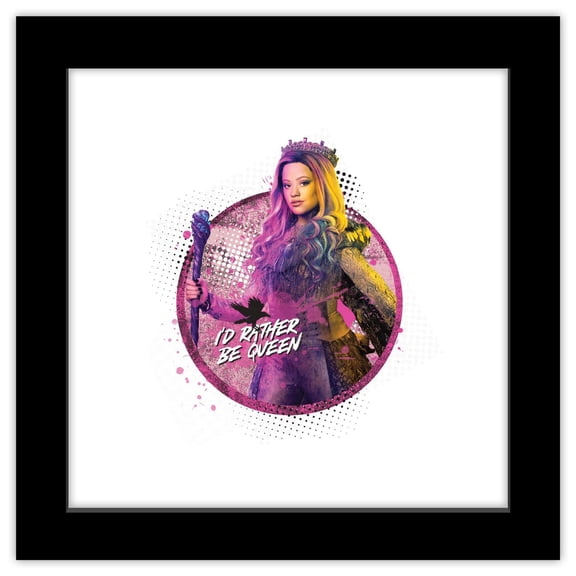 Gallery Pops Disney Descendants 3 - I'd Rather Be Queen Wall Art, Black Framed Version, 12" x 12"