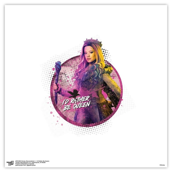 Gallery Pops Disney Descendants 3 - I'd Rather Be Queen Wall Art, Unframed Version, 12" x 12"
