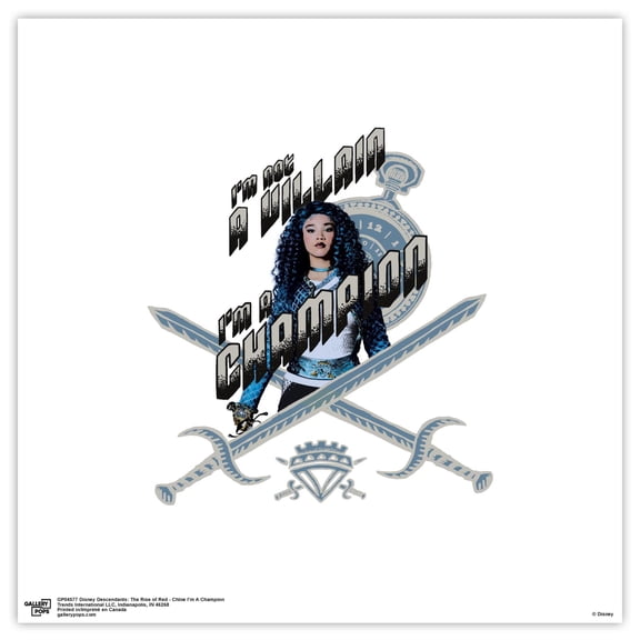 Gallery Pops Disney Descendants: The Rise of Red - Chloe I'm A Champion Wall Art, Unframed Version, 12" x 12"