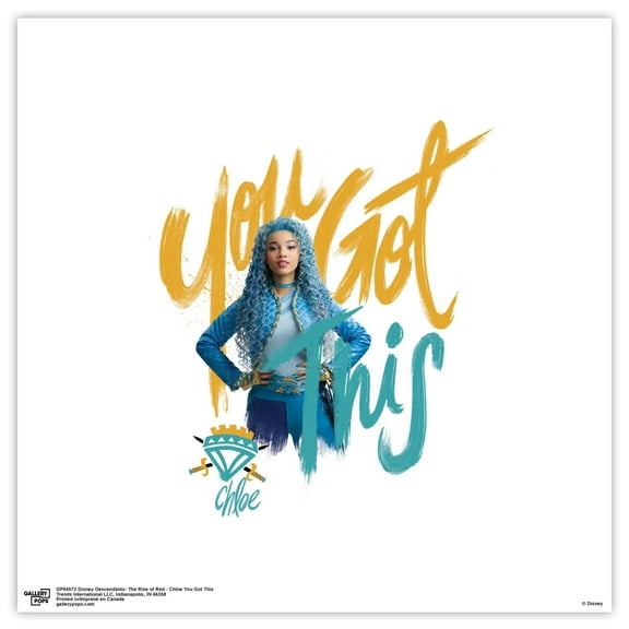 Gallery Pops Disney Descendants: The Rise of Red - Chloe You Got This Wall Art, Unframed Version, 12" x 12"