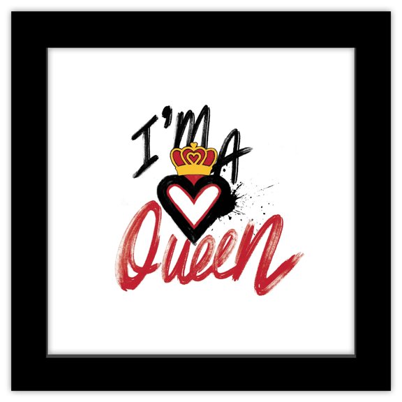 Gallery Pops Disney Descendants: The Rise of Red - I'm A Queen Wall Art, Black Framed Version, 12" x 12"