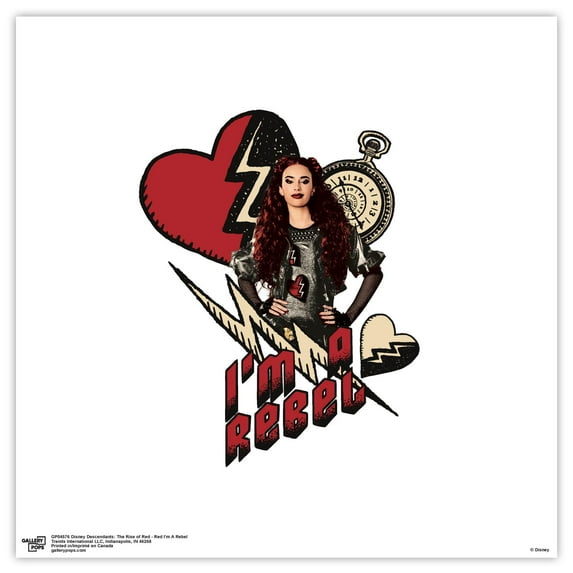 Gallery Pops Disney Descendants: The Rise of Red - Red I'm A Rebel Wall Art, Unframed Version, 12" x 12"