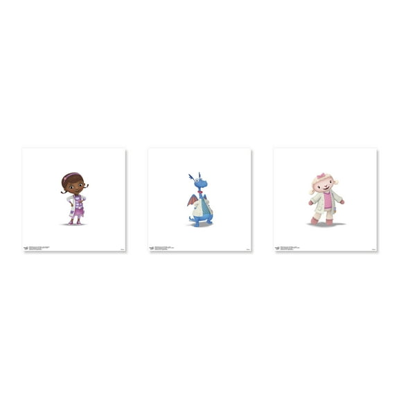Gallery Pops Disney Doc McStuffins - Character Wall Art Bundle (3-Pack), Unframed Version, 12" x 12"