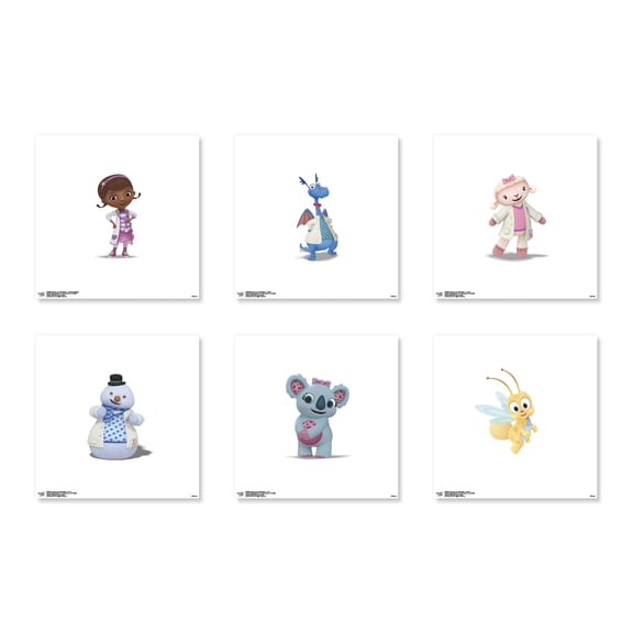 Gallery Pops Disney Doc McStuffins - Character Wall Art Bundle (6-Pack), Unframed Version, 12" x 12"