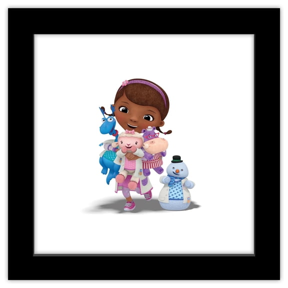Gallery Pops Disney Doc McStuffins - Doc and Friends Wall Art, Black Framed Version, 12" x 12"
