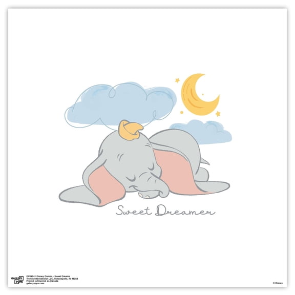 Gallery Pops Disney Dumbo - Sweet Dreams Wall Art, Unframed Version, 12" x 12"