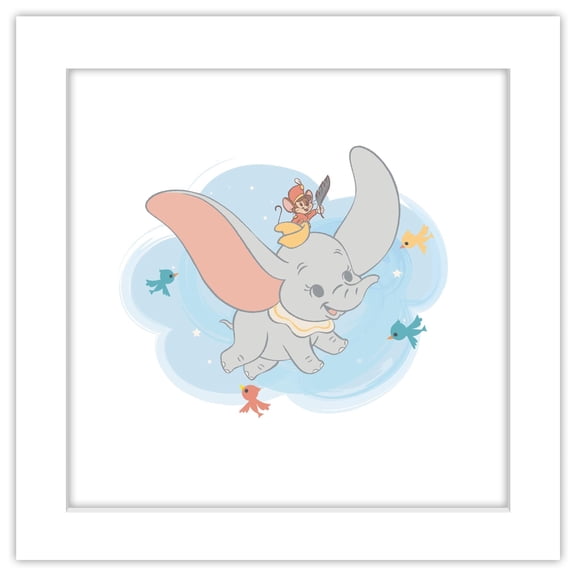 Gallery Pops Disney Dumbo - The Flying Elephant Wall Art, White Framed Version, 12" x 12"